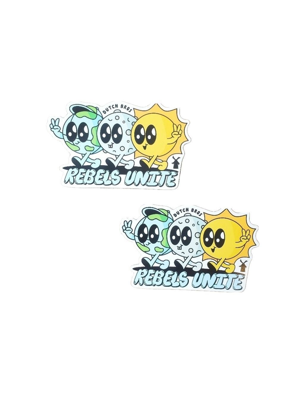 Dutch Bros April Exclusive Stickers Earth Moon Sun Solar Eclipse